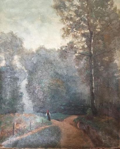 null Ecole du XXème siècle

Paysage de campagne

Huile sur toile (entourage déclouté)

46...