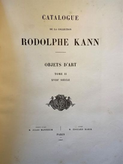 null Catalogue de la collection de Rodolphe Kahn, Paris 1907, Tableaux de prestige...