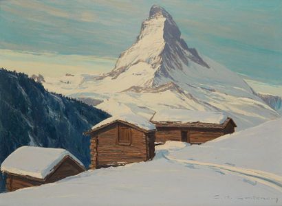 null Charles Henry CONTENCIN (1898-1955)

Le Mont Cervin en hiver, Alpes suisses

Huile...