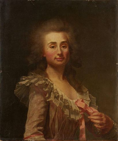 null Ecole FRANCAISE du XVIIIe siècle

Portrait de femme en buste dénouant un noeud...