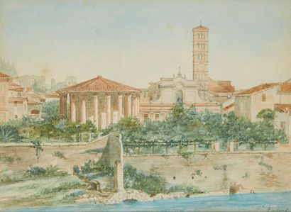 null Goup NATUREL (XIXe siècle)

Vue du temple d'Hercule Victor à Rome depuis le...