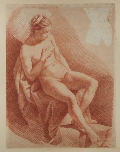 null Ecole FRANCAISE du XIXe siècle

Femme nue allongée

Sanguine sur papier, tâches...