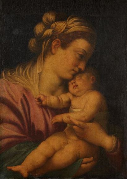 null Ecole ITALIENNE du XVIIe siècle

Vierge à l'enfant

Huile sur toile (restaurations)

72...