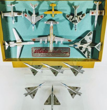 null SOLIDO - Coffret 12 (1956) - Avions de collection - THUNDERJET - BAROUDEUR -...