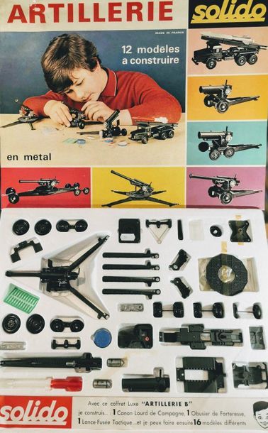 null SOLIDO - Coffret « ARTILLERIE B » 1974 : Permet le montage simultané de 2 canons...