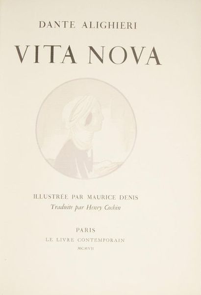 null DANTE ALIGHIERI. Vita nova. Translation by Henry Cochin. Paris, Le Livre contemporain,...