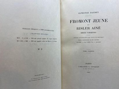null DAUDET (Alphonse). Fromot young and Risler old. Parisian mores. Paris, Librairie...