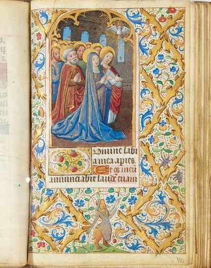 null [ILLUMINATED HANDWRITTEN HOURS/FLANDRES]. Handwritten Book of Hours from the...