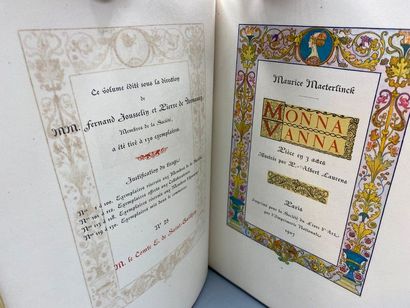 null MAETERLINCK (Mauritius). Monna Vanna. Play in 3 acts. Paris, Société du Livre...