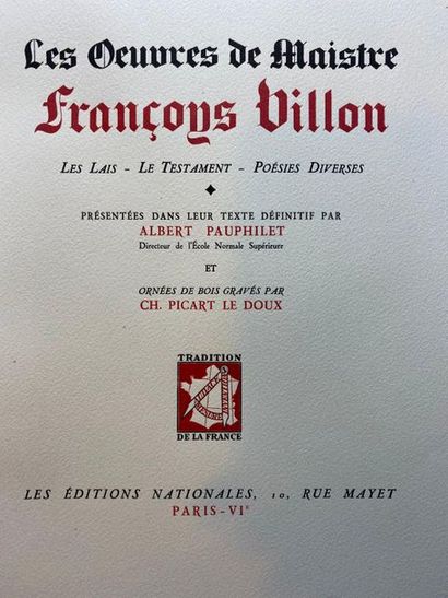 null [VILLON] Les Oeuvres de Maistre Françoys Villon. Les Lais. Le Testament. Poèsies...