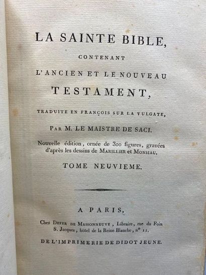 null [BIBLE]. La Sainte Bible […] traduite […] par M. Le Maistre de Saci. Paris,...