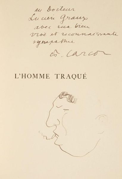 null CARCO (Francis). L’Homme traqué. Paris, 1929. Petit in-4°, maroquin rouge, plats...