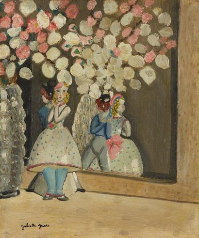 null Juliette JUVIN (1896-?)

Nature morte aux marionnettes et vase de fleurs devant...