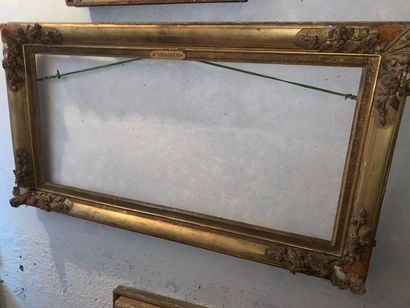 null Set of two frames, one wooden frame and gilded stucco with shell spandrels 

Overall...