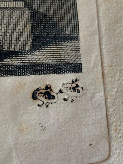 null Set of three engravings:

- Engraving representing Monsieur de la Mothe Houdancourt,...