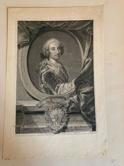 null Set of three engravings: 

- Engraving representing Don Philippe, Infante of...
