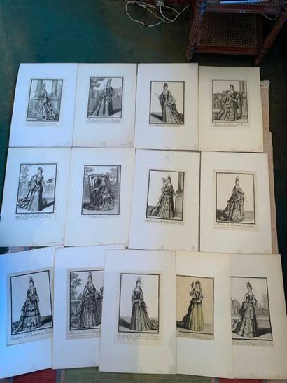 Set of thirteen engravings mainly by Bonnart...