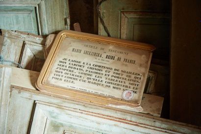 null Boiseries en bois laqué bleu et blanc qui garnissait l'ancien salon chinois...