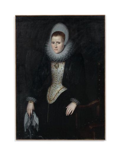 null FLAMANDE School circa 1610

Portrait of a lady holding a handkerchief

Oil on...