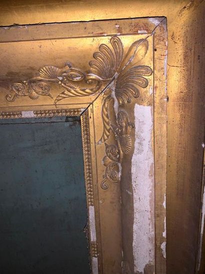 null Three wooden frames and gilded stucco, one in Restoration style, spandrels decorated...