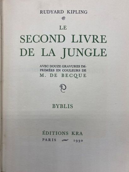 null Rudyard KIPLING - Le livre de la jungle, illustré de douze gravures en couleur...