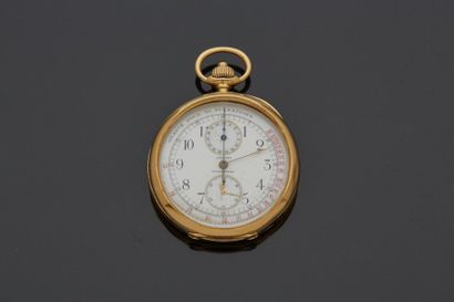 null LONGINES - Pulsometer. Pocket watch forming a chronometer in 18 k (750 thousandths)...