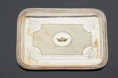 null CHRISTOFLE

Small silver plated metal tray decorated with crossbars and interlacing,...
