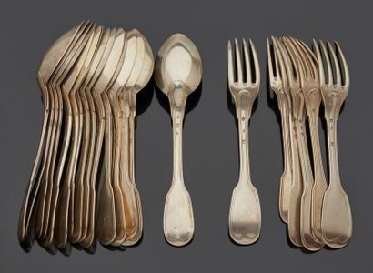 null Set of mismatched silver cutlery including 6 forks and 15 spoons.

Minerva and...