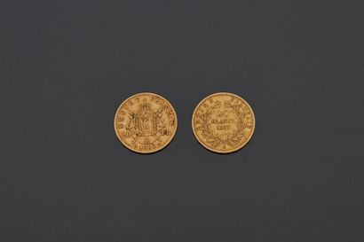 null FRANCE - Napoléon III - Deux pièces 20 francs or, 1857 et 1862