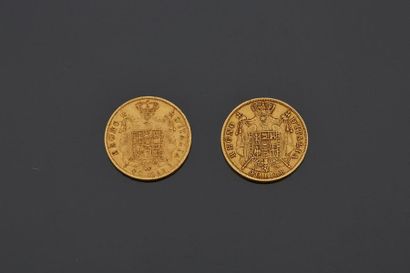 null ITALIE - Napoléon - Deux pièces 40 f or, 1814