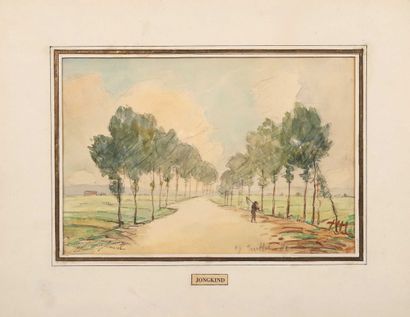 null Johan-Barthold JONGKIND (1819-1891)

The tree-lined path

Black stone and watercolour,...
