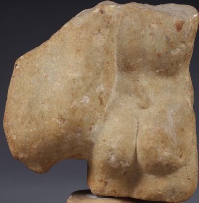 null 
Headless torso representing a young naked faun carrying an animal corpse behind...