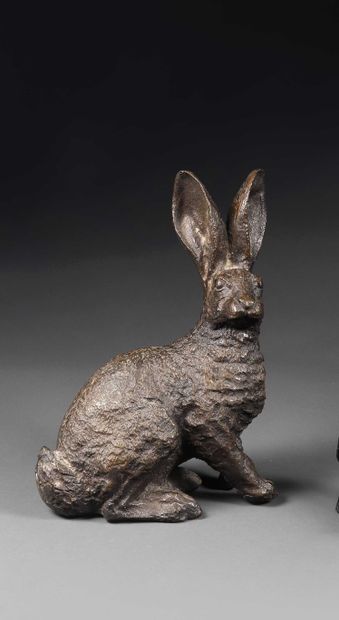 null 20th century FRENCH SCHOOL

Hare on the lookout

Bronze sculpture with brown...