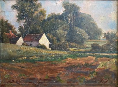 null 20th century FRENCH SCHOOL 

House in the meadow 

Oil on canvas, signed lower...
