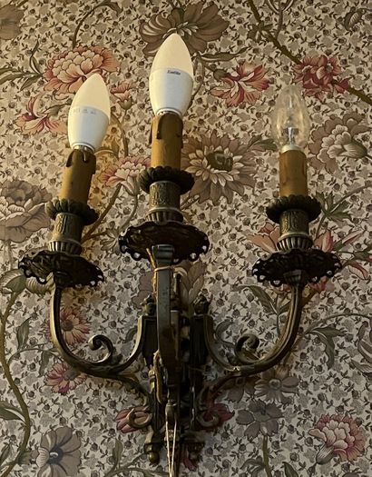 null Pair of sconces with three arms of light