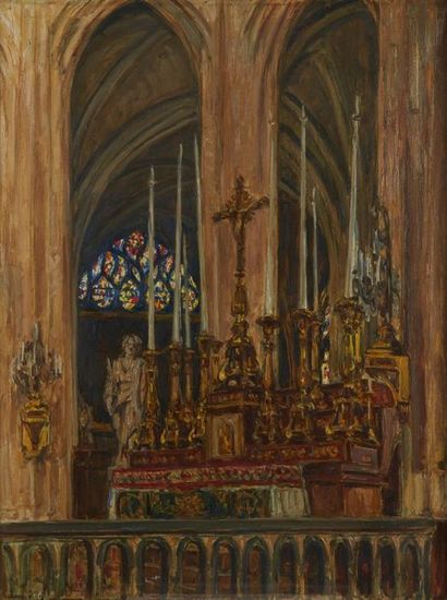 null Germain DAVID-NILLET (1861-1932)

Intérieur d'église

Huile sur toile signée...