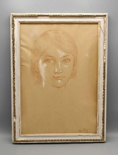 null Alexandre SÉON (1855-1917)

Portrait of a young girl 

Sanguine and white chalk...