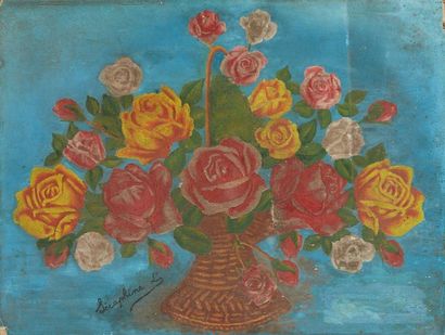 null NAIVE school of the late 19th or early 20th century

Bouquet of roses in a wicker...
