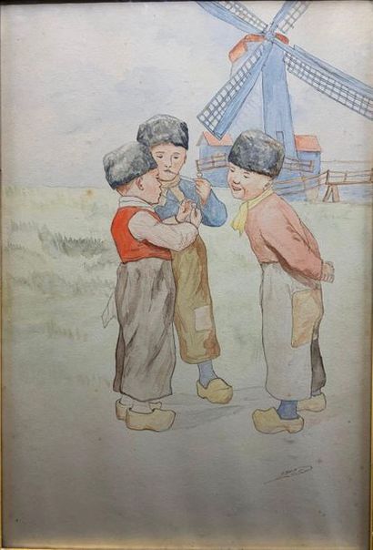 null M MARIETTE (19th-20th century)

To old Duffour

To Duffour's friends

Two watercolour...