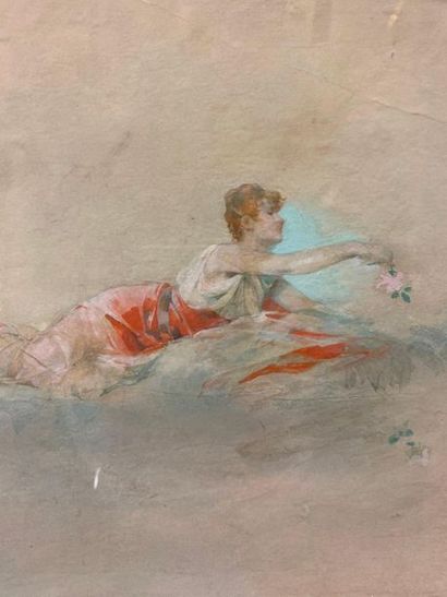 null Louise ABBEMA (1858-1927)

Japanese fan project

Watercolor gouache on paper...