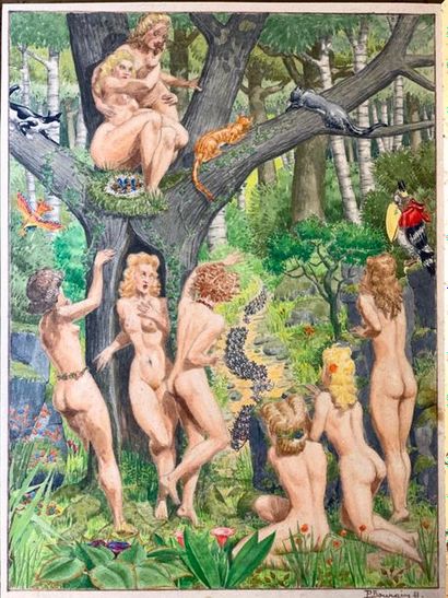 null Pierre BOURGIN (20th century)

Nymphs in the forest, scenes of naked women

Two...