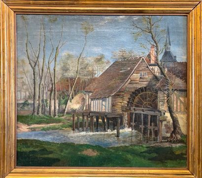 null A. LEGENDRE (XXe siècle)

Le moulin du village

Huile sur toile signée en bas...