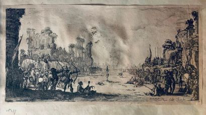 null JACQUES CALLOT 

The Martyrdom of Saint Sebastian, c. 1632, etching, 16 x 33...