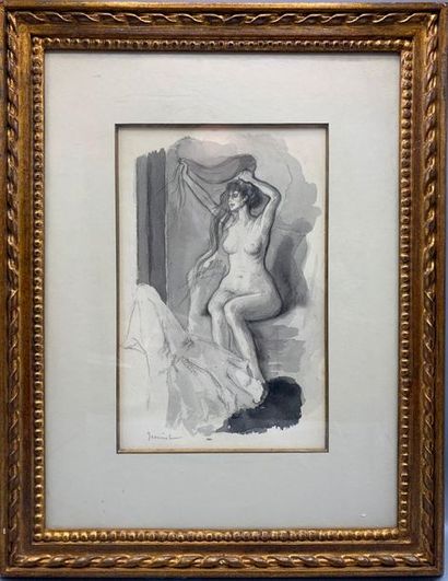 null Pierre George JEANNIOT (1848-1934)

Sitting nude female hairdresser

Signed...