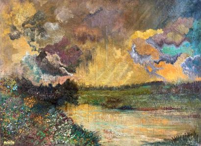 null Pierre FLEURY (1900-1985)

Thunderstorm, circa 1925-30, Brittany

Oil on canvas...