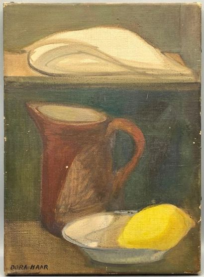 null Dora MAAR (1907-1997)

Still life with pitchers, plates and lemon

Oil on canvas...