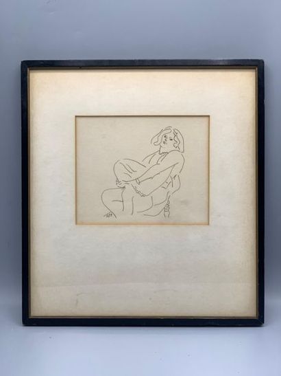 null MODERN school mid 20th century

Sitting woman, leg bent

Drawing with brown...