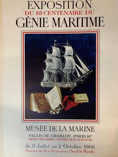 null Collection of 19 posters on the painters of "Marine" including Signac at the...