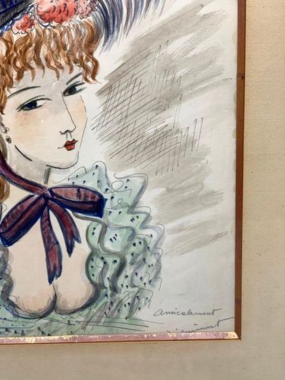 null André DIGNIMONT (1891-1965)

French-Cancan dancer in bust, the Parisian one

Watercolour...