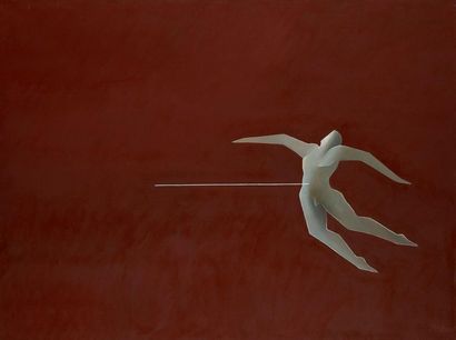 null Henri MOREZ (1922-2017)

Silhouette, trait blanc, fond brun

Huile sur toile...